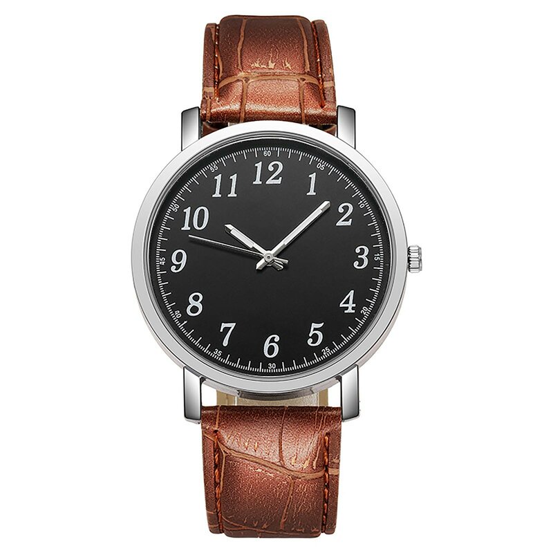 ساعة كوارتز رقمية للرجال ، جلد ، علامة تجارية مشهورة ، كاجوال ، براقة ، هدية فاخرة ، تصميم أزياء