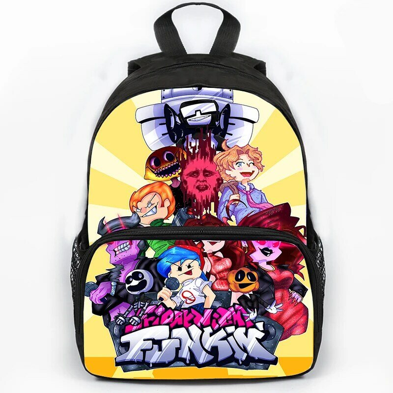 Mochilas impermeables con estampado de dibujos animados para niños y niñas, mochilas escolares de gran capacidad con Funkin Friday Night