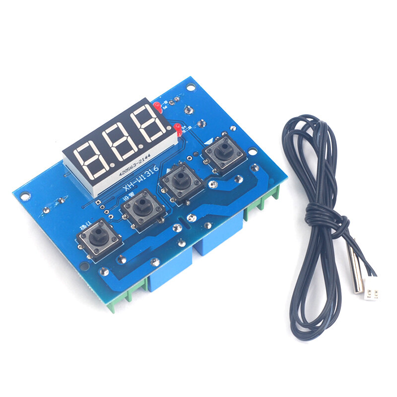 Thermostat universel XH-W1316 + contrôle intime 2 voies sortie relais contrôleur de température alarme haute et basse