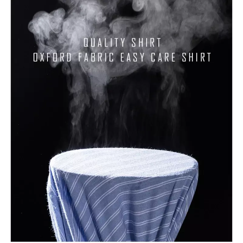 Mode Oxford Overhemd Met Geborduurd Borstzak Standaard-Fit Overhemden Met Knopen En Lange Mouwen Casual 100% Katoen Gestreept