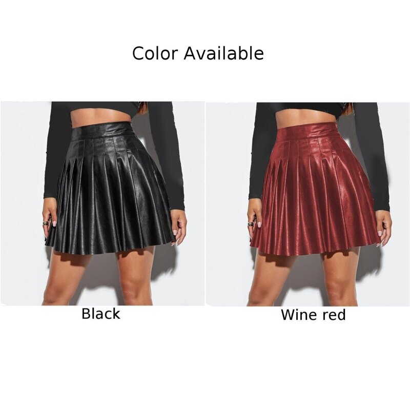 Women Skirts For All Season For Daily/club 1pc A-Line Comfortable Faux Leather High Waist High-quality PU Sexy