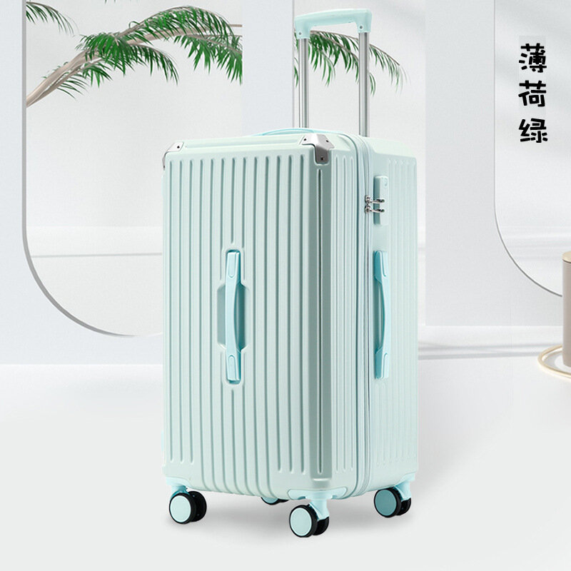 PLUENLI Large Capacity Luggage Women's Anti-Scratch Zipper Thickened Trolley Universal Wheel Suitcase Colorful Password Case