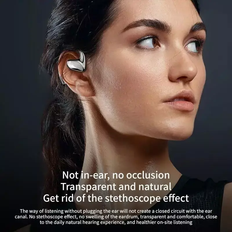 Xiaomi S900 earphone Bluetooth nirkabel, Headset Stereo HiFi tahan air pengurang kebisingan, Headphone olahraga nirkabel kait telinga terbuka konduksi