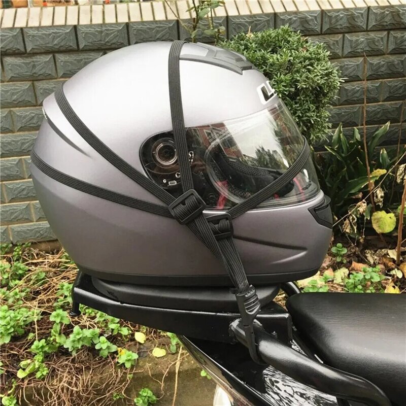 Motocicleta capacete corda elástica com 2 ganchos, alça de bagagem universal, laços retráteis, cinto, flexível, venda quente