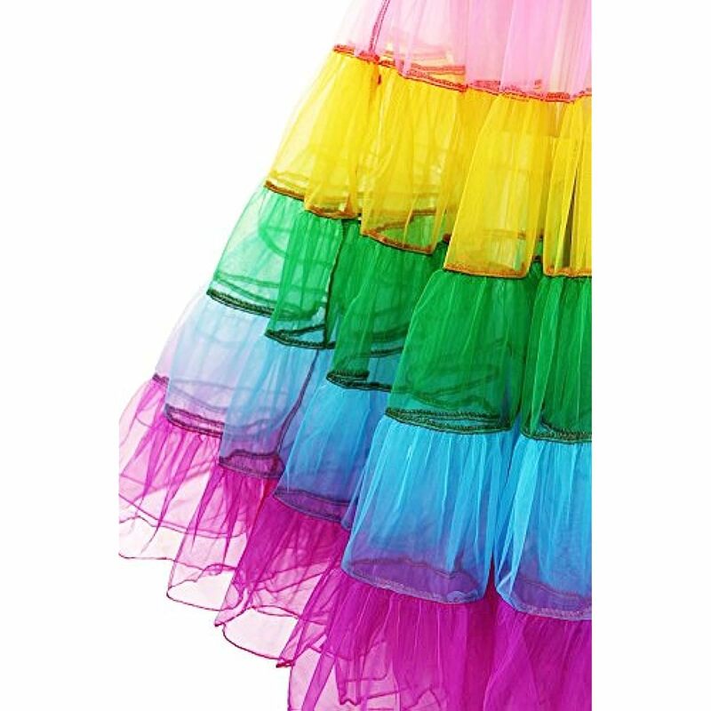 Braut Frauen boden lang mehrfarbigen Regenbogen eine Linie Tutu Röcke Petticoat