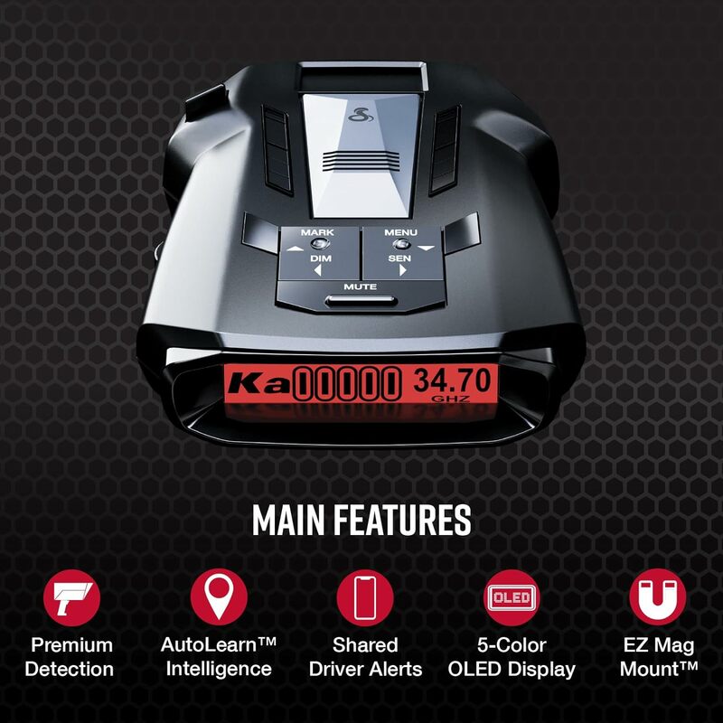 Cobra Rad 700i Laserradardetector Met Premium Detectie, Autolearn Intelligence, Geavanceerde Filtering, Slimmere App