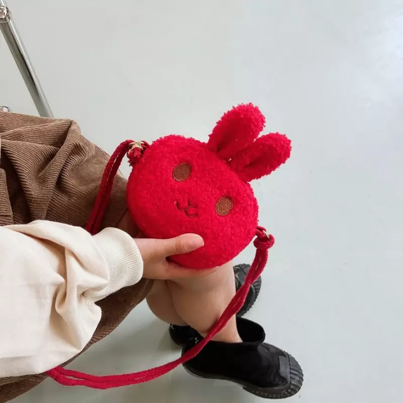 Kawai kleine weiche Plüsch Kaninchen Umhängetaschen Baby Mädchen Geldbörse Handtaschen Kindermode Umhängetaschen außerhalb Münz karten beutel