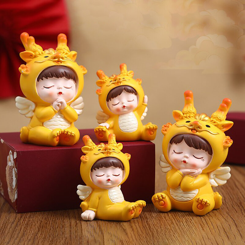 Guochao Xianglong invito Fortune Resin Craft Zodiac Mascot Car ornamento decorativo per la casa.