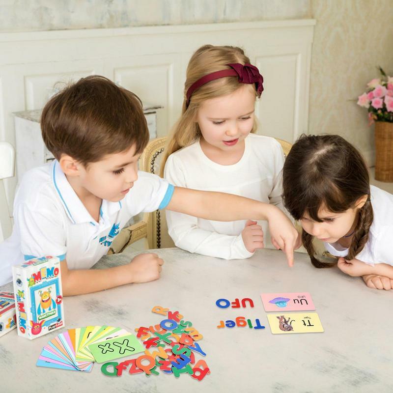 Brinquedos magnéticos de madeira Letters and Numbers, geladeira, geladeira ímãs, alfabeto ABC, Word Flash Cards, Spelling Game
