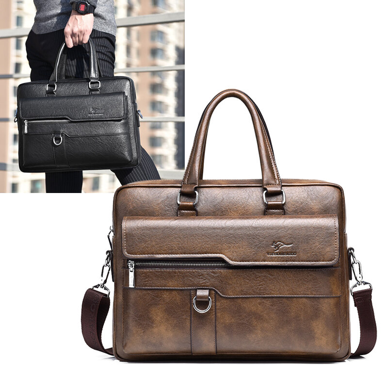 Мужской кожаный портфель для работы и работы, роскошный мессенджер через плечо для ноутбука 14 дюймов, дизайнерская сумочка кросс-боди