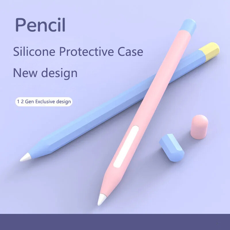 Multicolor Silicone Stylus Pen Case para Apple Pencil, capa protetora para iPad, 2, 1, Acessórios