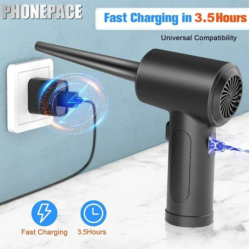 50000 RPM Compressed Air Duster Cordless Portable Rechargeable Wireless Electric Air Keyboard Electronics Cleaner Dust Blower
