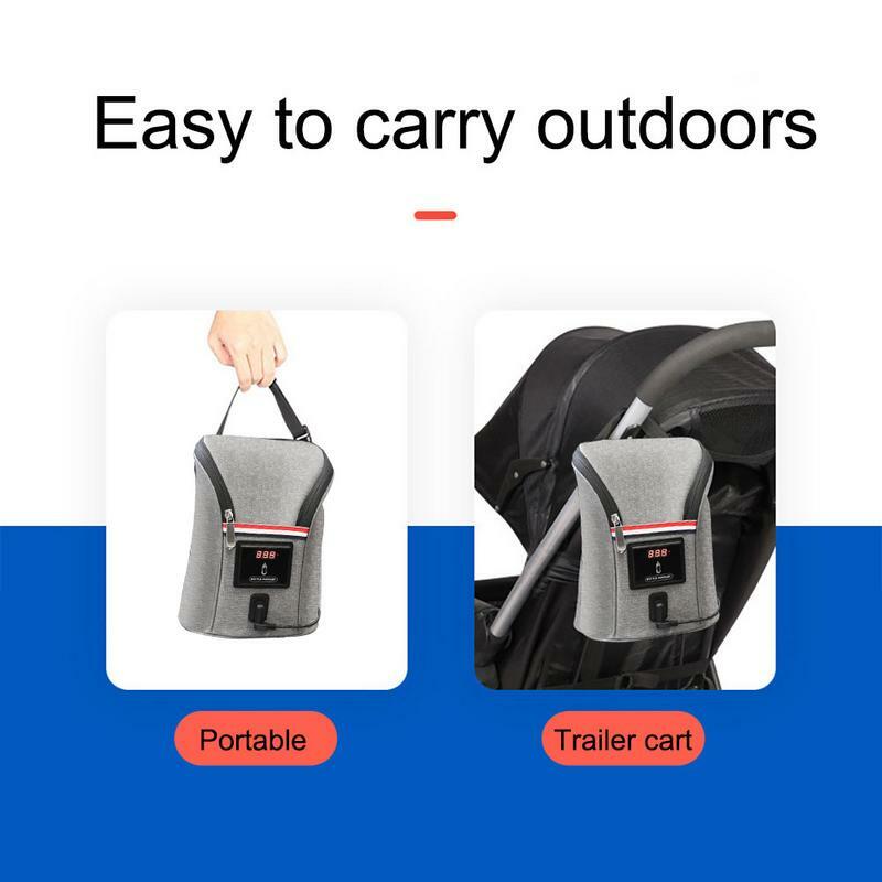 Portable Car USB Baby Bottle Warmer, Travel Milk Warmer, Garrafa de alimentação infantil, Tampa aquecida, Termostato de isolamento, Aquecedor de alimentos