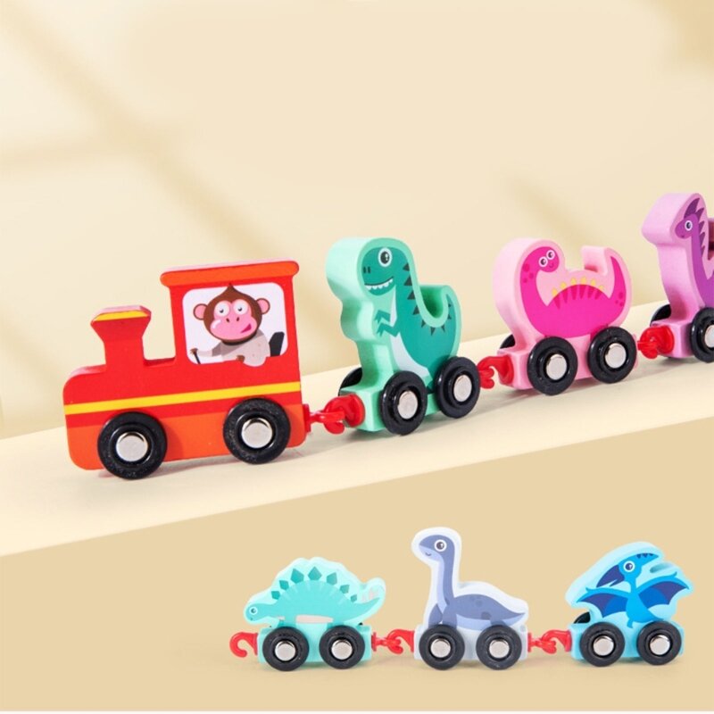 Kleinkind Link Dinosaurier Zug Spielzeug Pädagogisches Zahl Lernen Spielzeug Kinder Gehirn Entwicklung Arithmetik Lernen