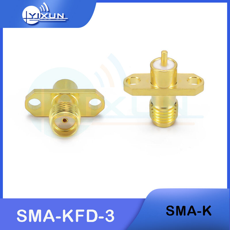 Placa cuadrada de dos agujeros para piezas, brida de 2 SMA-KFD-3, asiento hembra SMA, SMA-50KF