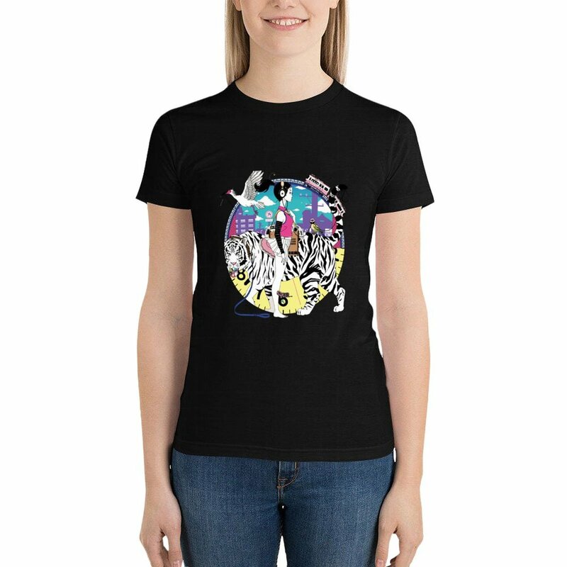 ASIAN KUNGFU GenerationReRe 여성용 루즈핏 티셔츠, 싱글 버전 커버 스티커, 1195 티셔츠 그래픽 귀여운 상의, 플러스 사이즈 티셔츠