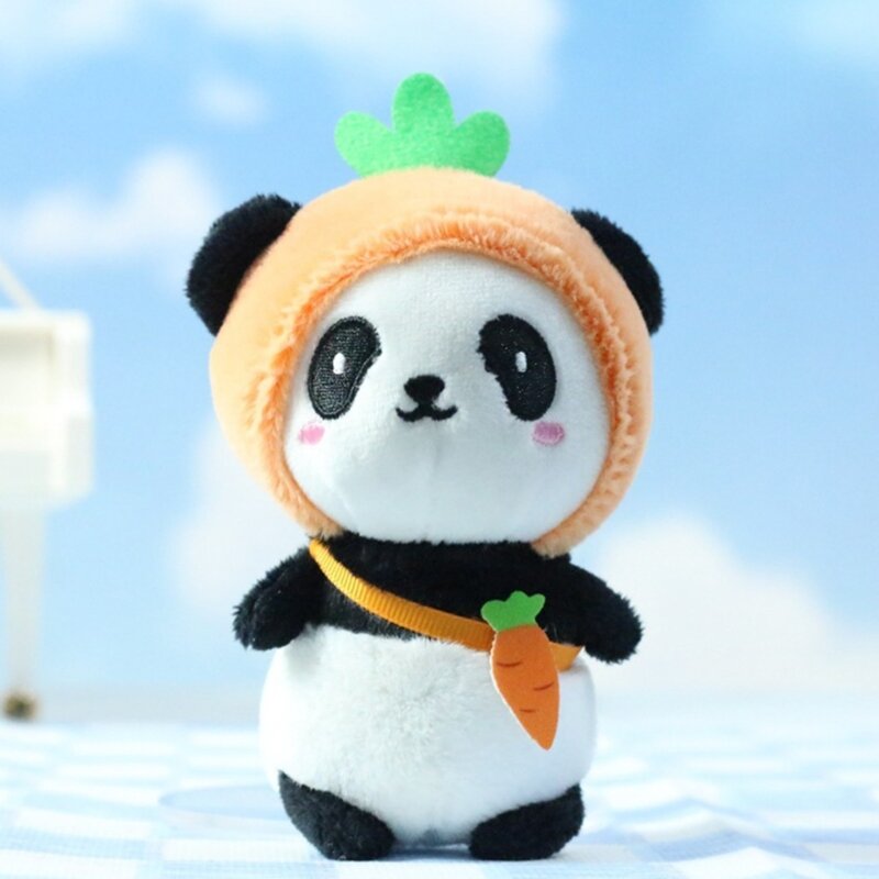 Panda desenhos animados bolsa bolsa pingente para chaveiro máquina brinquedo