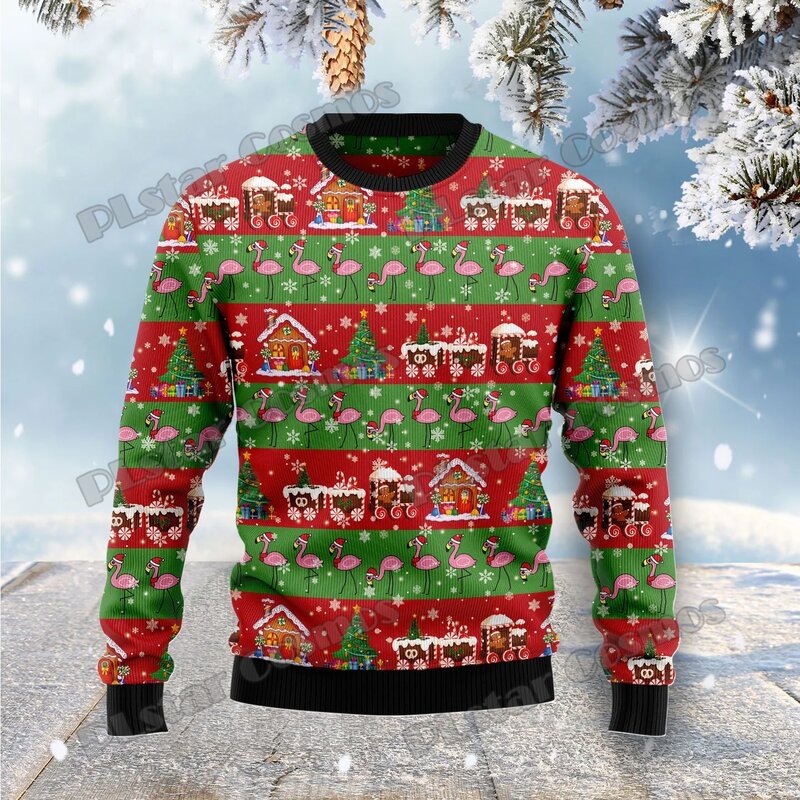 PLstar Cosmos-Jersey de punto con estampado 3D de elefante y Mandala para hombre, suéter feo de Navidad para invierno, ropa informal Unisex, MYY35
