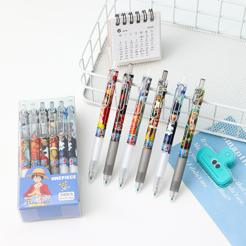 Anime Eendelige Gel Pen Luffy Zoro 0.5Mm Gel Pen School Briefpapier Benodigdheden Cartoon Gel School Pennen Waterdichte Gel Inkt Balpen