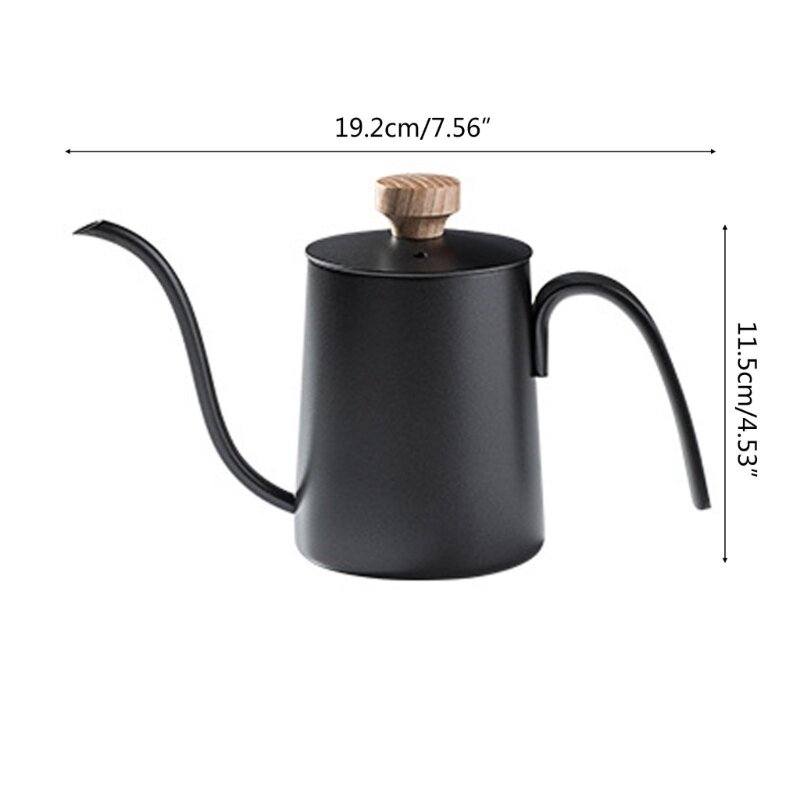 Stainless Steel Gooseneck Kettle for Pour Over Coffee Tea  Pour Drip Spout Pot Long Narrow Spout Kettle Household Camping