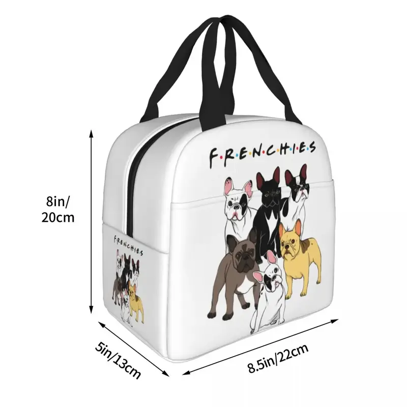 FRANQUIAS-Amigos Lunch Bag Isolado, Leakproof, Bulldog engraçado, Reutilizável Saco Térmico, Tote Lunch Box, Picnic Food Storage Bags