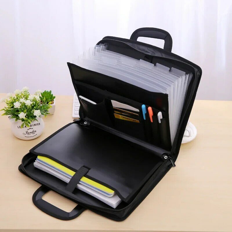 Men Women A4 Document Bag Waterproof Briefcase Portable Stationery Books Wallet iPad Pouch Office Home Gadgets Organize Handbag
