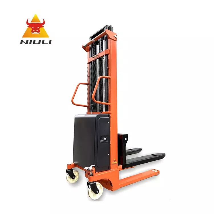 NIULI Forklift palet listrik ekonomis truk hidrolik Stacker Semi elektrik harga termurah