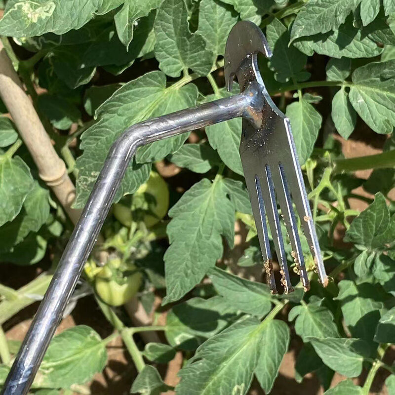 Artefakt odchwaszczający narzędzie do odchwaszczania stalowy chwast 4 zęby 2-w-1 chwastownik ręcznie narzędzie do usuwania do ogrodu