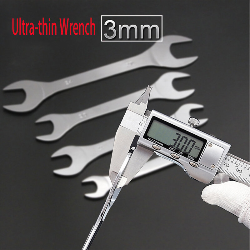 3mm Ultra-Thin Open End Wrench Set Metric Ultra-thin Double Headed Spanner Set of Keys Spanner Set Universal Repair Hand Tool
