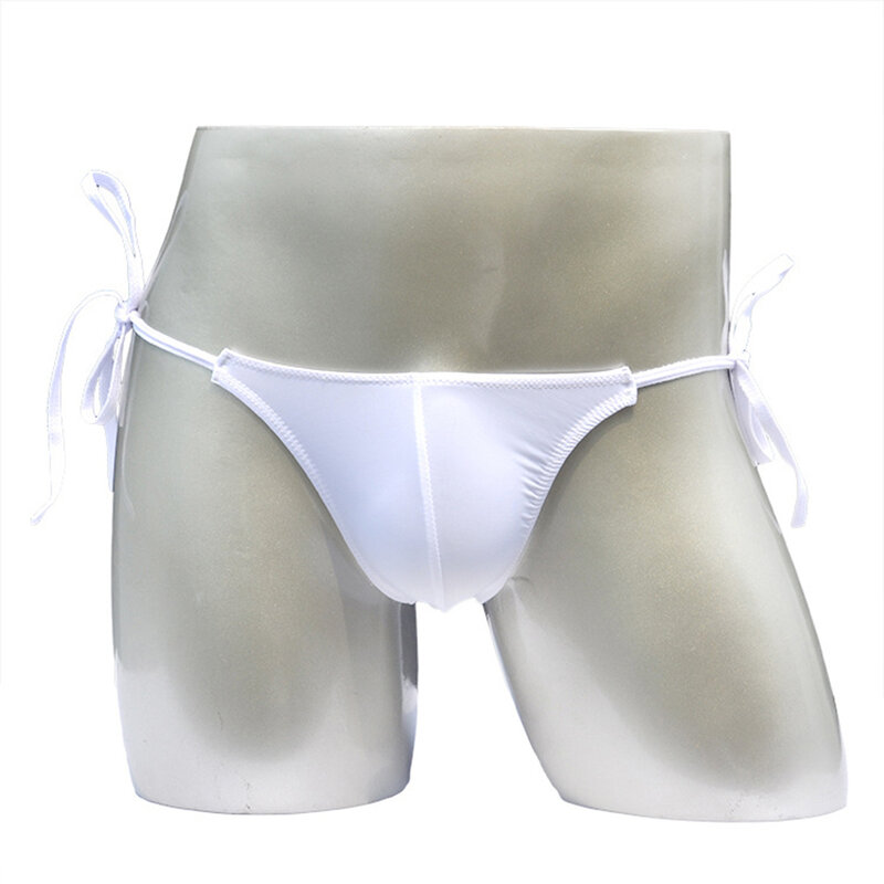 Celana dalam sutra es pria celana dalam kantung cembung U ultratipis Bikini seksi Lingerie erotis celana dalam pinggang rendah celana dalam wanita