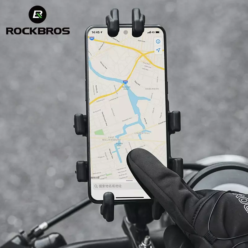 ROCKBROS-Luvas de bicicleta à prova de vento para o inverno, tela sensível ao toque, antiderrapante, motocicleta, scooter, esqui, ao ar livre, luva térmica