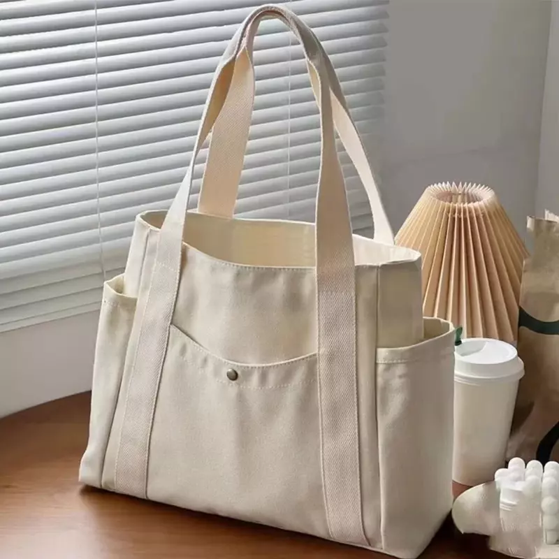 New Canvas Shoulder Bag Multi Functional Item Storage Bags Fashionable Environmentally Friendly Handbag Garland Letter Series