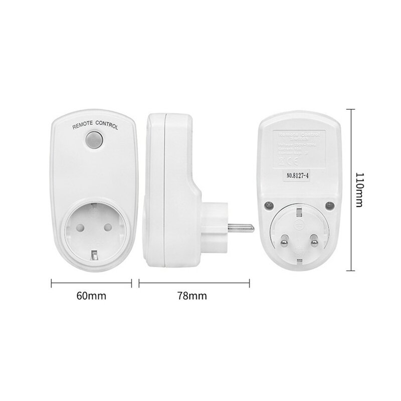 2 Pcs Wireless Remote Control Smart Electrical Outlet Switch Set For Lights Fans Small Appliance Long Range