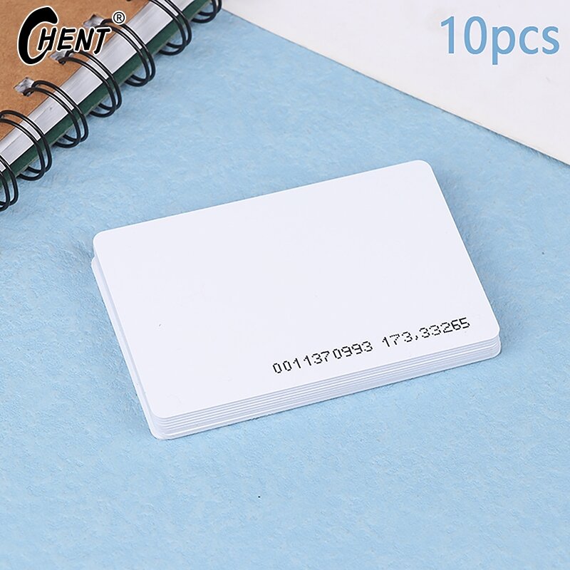 10ชิ้น IC สีขาวพร้อมฟิล์ม TK4100ใบอนุญาตทำงานบัตรภาพบุคคล PVC พิมพ์สองด้าน