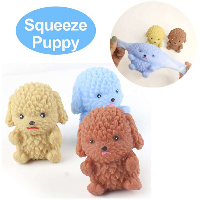 스트레스 방지 장난감 귀여운 강아지 스퀴즈 피젯 장난감, 퀴시 재미있는 스트레스 해소, 어린이 성인 선물 소품, 무작위 색상 J176, 1 개