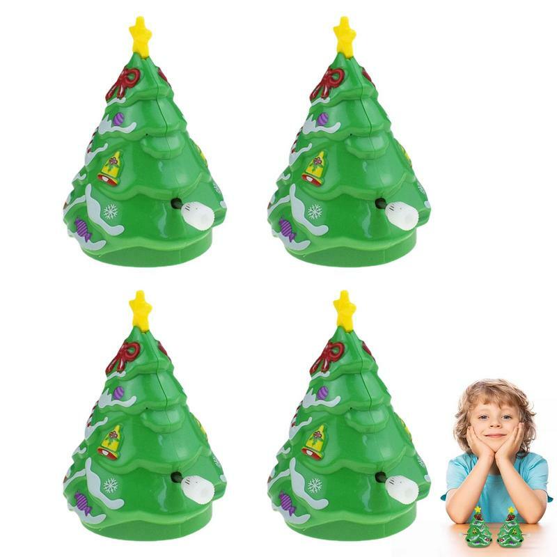 Mini mainan angin 4 buah set mainan jam Mini mainan lompat Natal berbagai macam mainan pesta bantuan untuk pesta Natal tas barang
