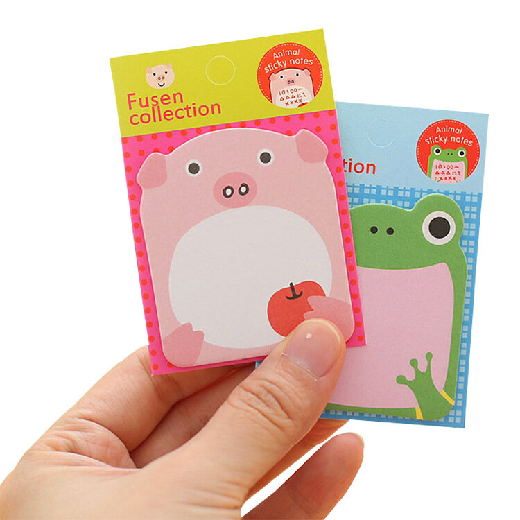 Mini Notes autocollantes pour écoliers, 1 pièce, dessin animé, mignon, coloré, cadeau pour enfants, motif aléatoire