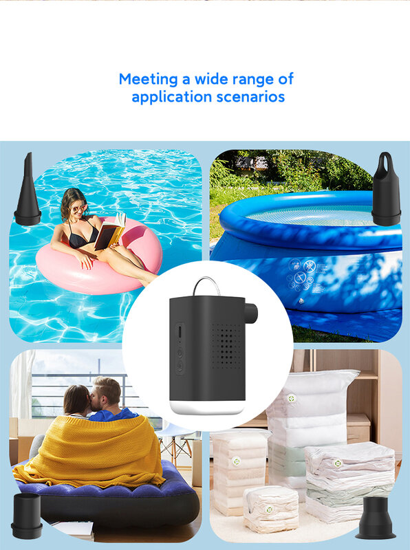 Apeedoo Mini Air pump Portable Camping Light Wireless Air Compressor for  Inflatable Cushions Air Beds Boat Swimming Ring AP8