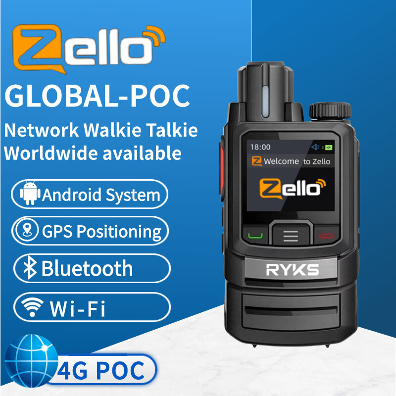 Walkie Talkie de longo alcance com cartão SIM, rádio em dois sentidos, Zello, andróide, LTE, 2G, 3G, GSM, rede Poc
