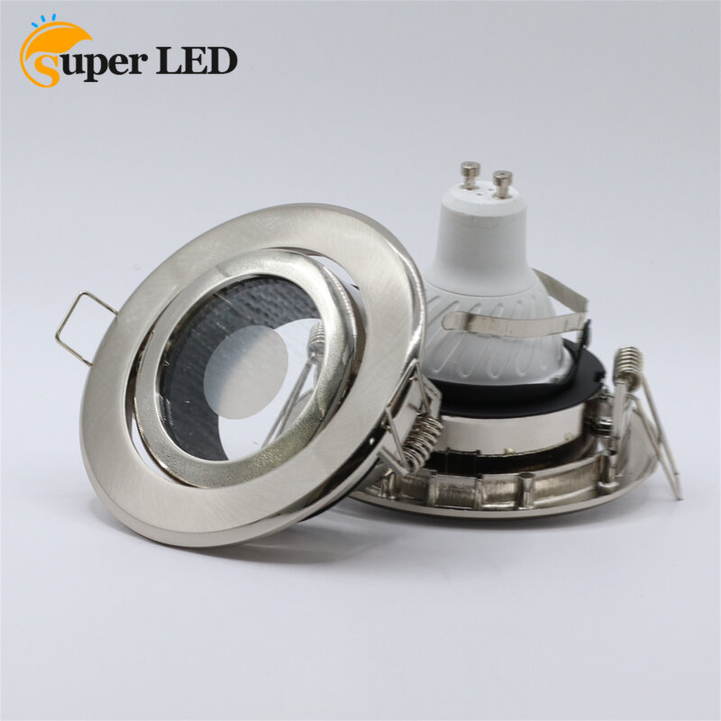 Plafonnier LED Réglable à Cadre Rond, Spot Encastré, Lampe Murale, Ampoules GU10 MR16, Raccords Downlight