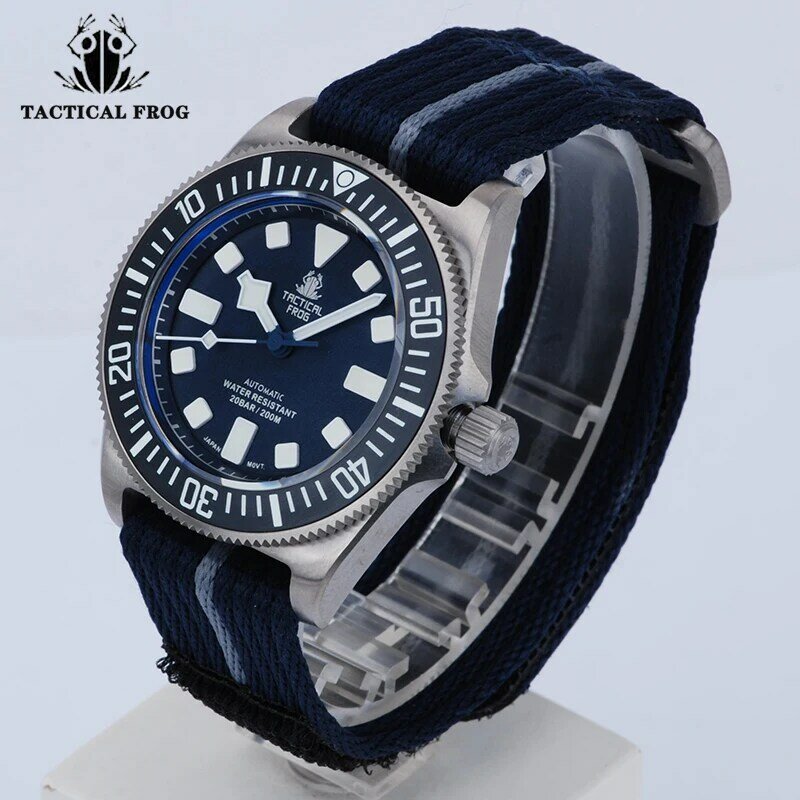 New V4 Tactical Frog FXD 42mm Watch for Men NH35 Automatic Mechanical Movement Titanium Sapphire Luminous 200M Dive Wristwatch