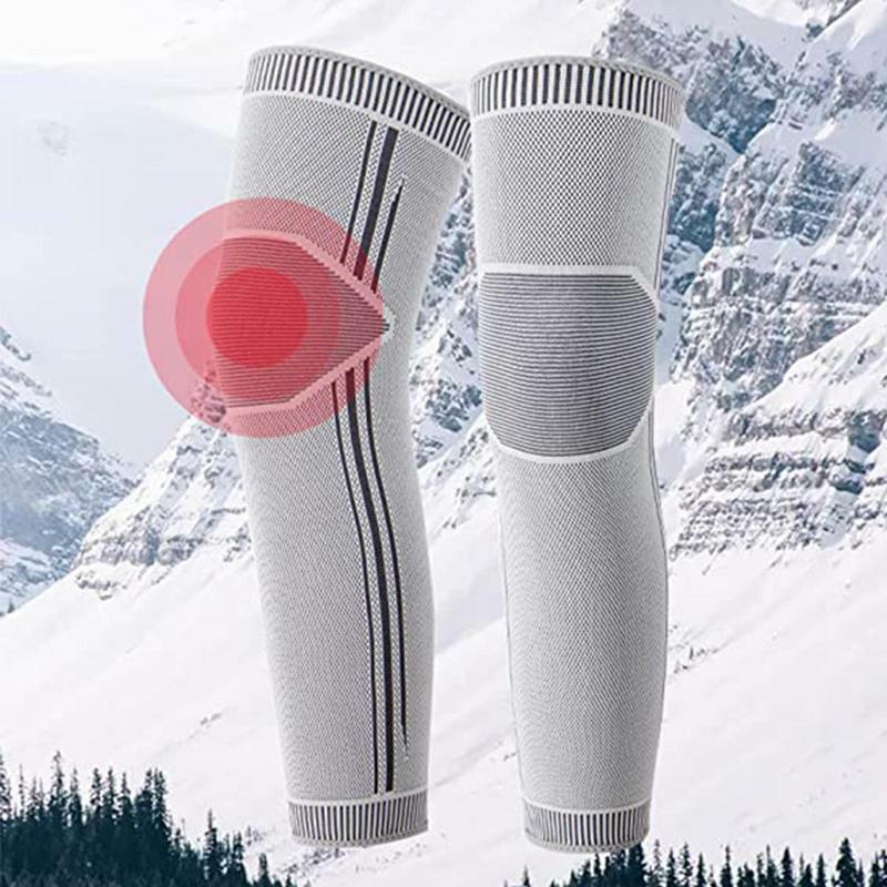 Termiczne ochraniacze na kolana zimowe ciepłe orteza stawu skokowego wygodne getry termiczny długi ochraniacze na kolana dla mężczyzn kobiety dojrzałych