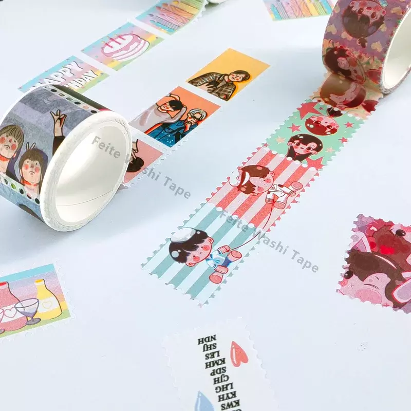 Op Maat Gemaakte Producten Patroon Bedrukt Washi Afplakband Stempel Washi Tape Op Maat