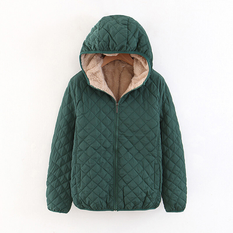 Women's Winter Clothes Plus Velvet Hoodies Hooded Coat Down Coat Jacket For Women Korean 2024