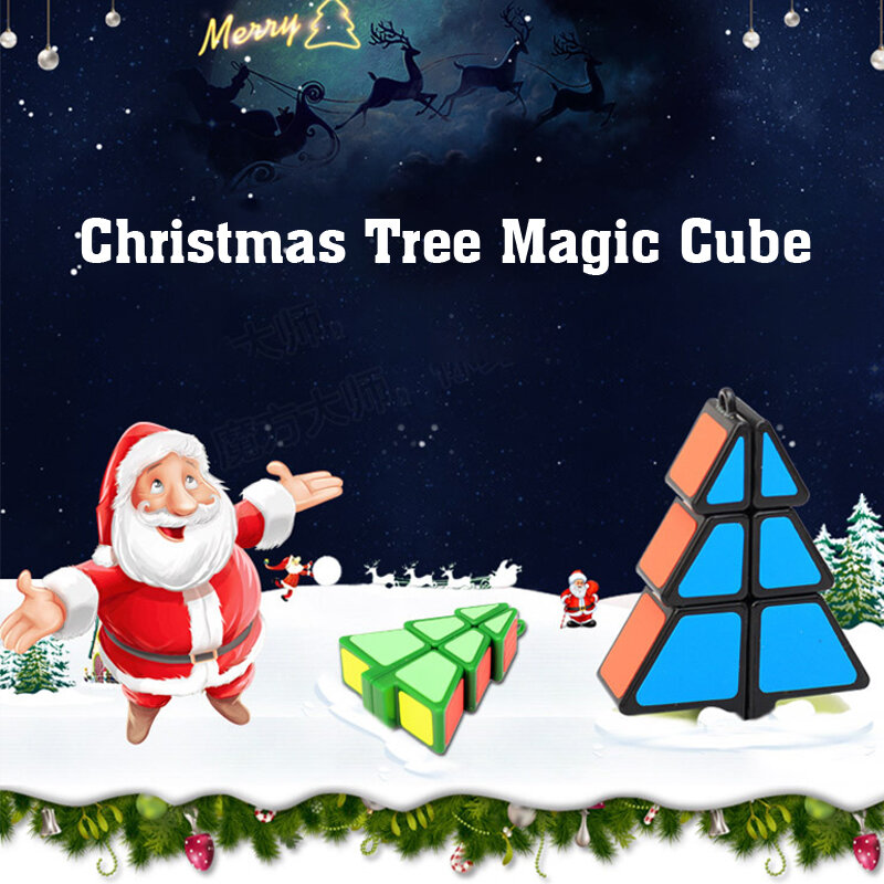 Cubo cubo magico albero di natale bambini educativi migliori giocattoli regalo apprendimento puzzle di plastica decorazioni natalizie cubo fotografico magico