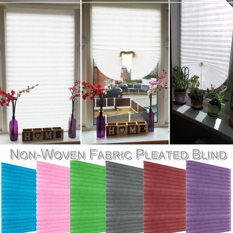 Adhesive Window Shades Tecido não-tecido plissado Zebra Blinds Roller Room Blackout Curtain for Bedroom Sala Varanda