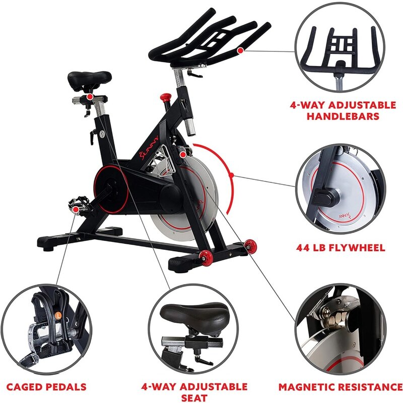Vélos stationnaires de cyclisme d'intérieur à entraînement par courroie magnétique de qualité supérieure, vélos d'exercice avec application en option, connectivité Bluetooth améliorée