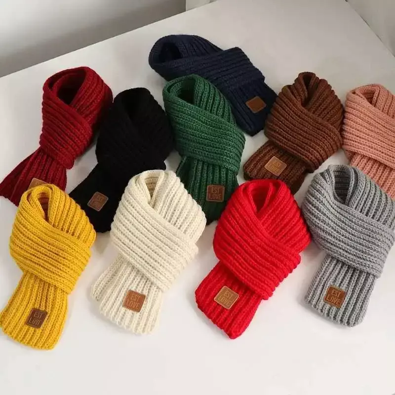 Sciarpa lavorata a maglia invernale per bambini ragazzi ragazze fazzoletto da collo all'aperto tenere in caldo sciarpa scaldacollo sciarpe morbide per bambini genitore-figlio