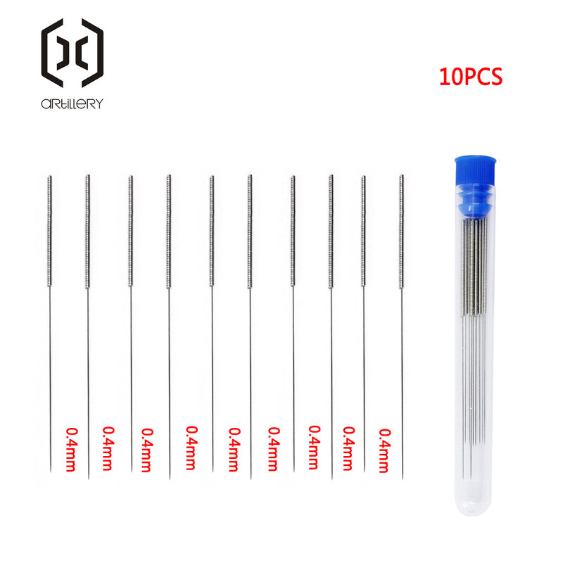 10pcs Stainless Steel Nozzle Cleaning Needle Tool 0.2mm 0.25mm 0.3mm 0.35mm 0.4mm Drill Bits for V6 Nozzle 3D Printer Par