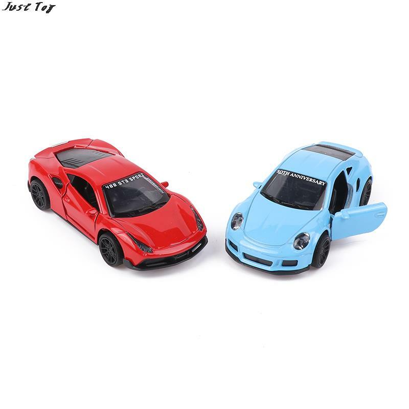 1PC Sports Car Ornament With To Open The Door Gift Car Toy 1:43 Diecast Alloy Car Model Metal Pull Back puntelli di simulazione